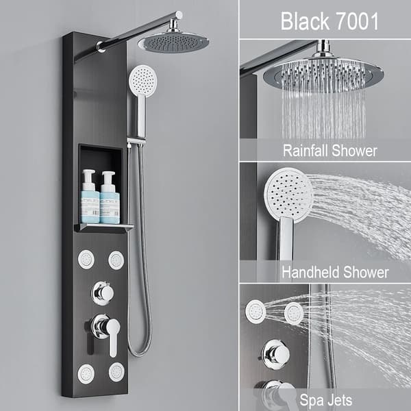 Brusearmatur, regn-vandfald design, håndholdt SPA-massagestråle, ORB 7001