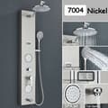 Miniatyrbillede 2 af 2: Regnbruser brusepanel system, spa kropsmassagestråler, LCD-temperaturvisning.,Børstet Nikkel 7004