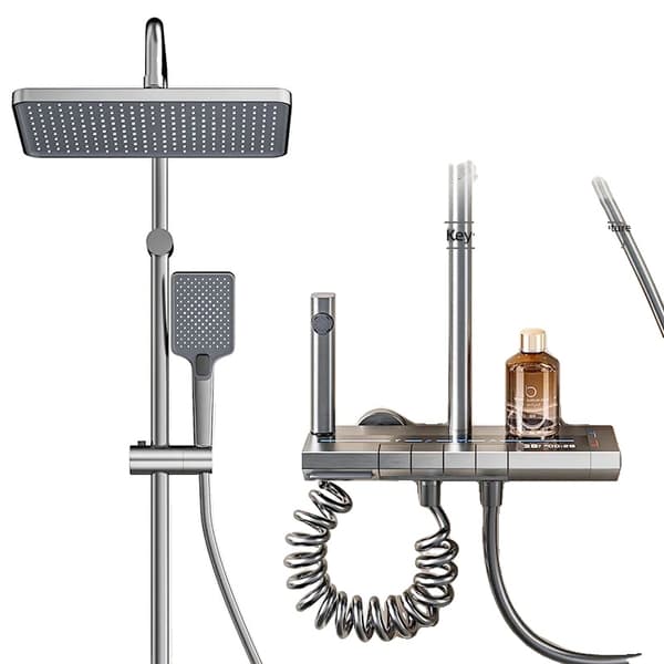Brusesæt, Aluminiumkonstruktion, Børstet Finish, Temperaturkontrol,4119