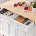 Miniatyrbillede 6 af 11: SoBuy, Køkkenø - Køkkenbord med ekstra bordplade - Hvid, FKW71-WN