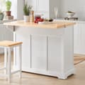 Miniatyrbillede 11 af 11: SoBuy, Køkkenø - Køkkenbord med ekstra bordplade - Hvid, FKW71-WN