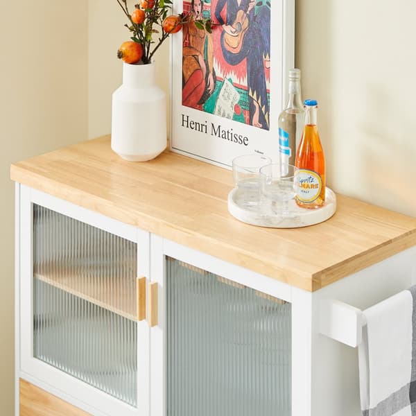 SoBuy Køkkenvogn med 2 Skuffer – Køkkenø på Hjul 109x40x92cm FKW114