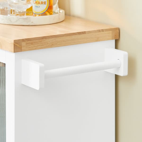 SoBuy Køkkenvogn med 2 Skuffer – Køkkenø på Hjul 109x40x92cm FKW114