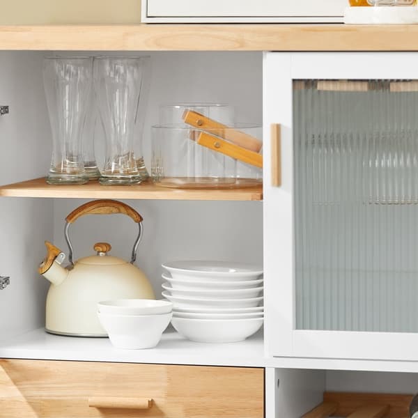SoBuy Køkkenvogn med 2 Skuffer – Køkkenø på Hjul 109x40x92cm FKW114
