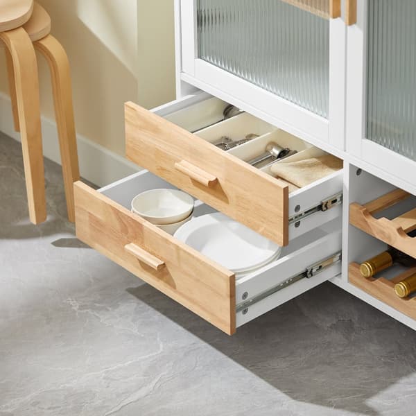 SoBuy Køkkenvogn med 2 Skuffer – Køkkenø på Hjul 109x40x92cm FKW114