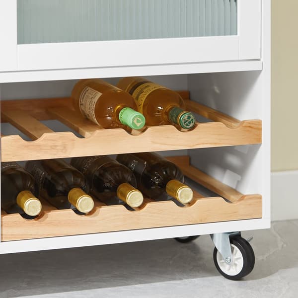 SoBuy Køkkenvogn med 2 Skuffer – Køkkenø på Hjul 109x40x92cm FKW114