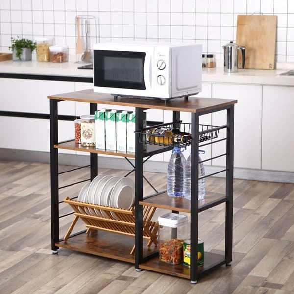 Hylde, VASAGLE KKS90X, 90x40 cm, Vintage Brun-Sort
