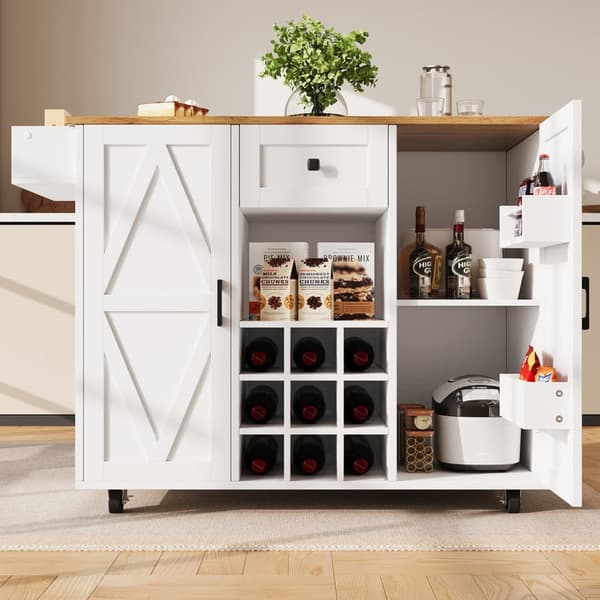 Modern köksö, bufféskåp, food truck med träådring, multifunktionellt matbord med förvaring