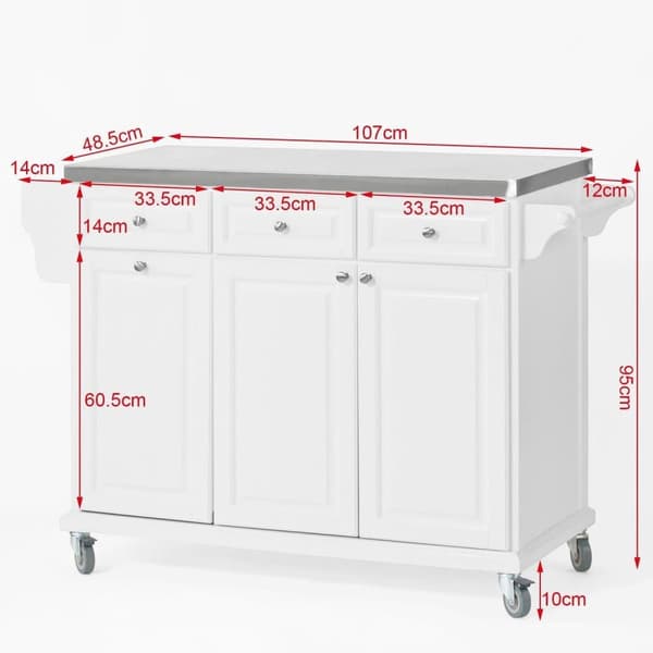 Køkkenø, FKW33-W, 107x48.5x95 cm, Hvid