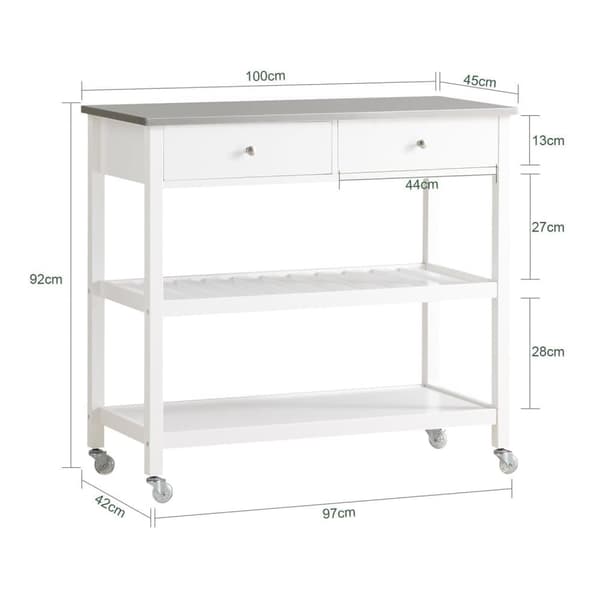 Køkkenø, FKW47-W, 45x92x100 cm, Hvid