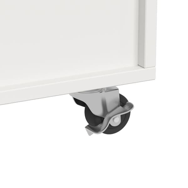 Central Kitchen Island - Vaunu ulosvedettävällä tarjottimella - 3 laatikkoa ja 2 ovea - valkoinen