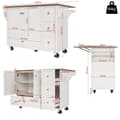 Pikkukuva 7 / 9: Central Kitchen Island - Vaunu ulosvedettävällä tarjottimella - 3 laatikkoa ja 2 ovea - valkoinen