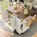 Pikkukuva 1 / 9: Central Kitchen Island - Vaunu ulosvedettävällä tarjottimella - 3 laatikkoa ja 2 ovea - valkoinen