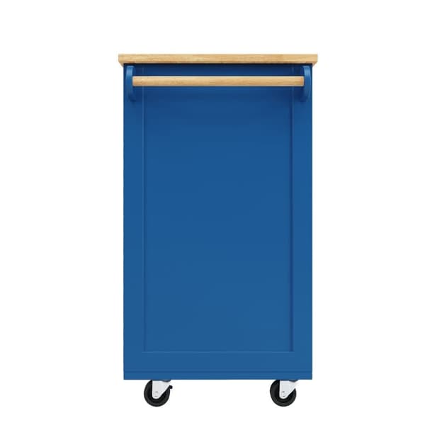 Siirrettävä keskuskeittiö 2 ovella ja 2 laatikolla - 102x45x92 cm - puu MDF - sininen ja luonnollinen