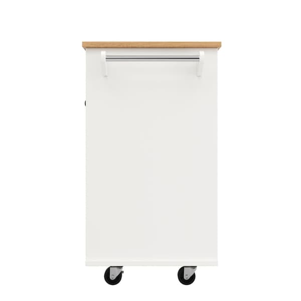 Siirrettävä keskuskeittiö 1 ovella ja 4 laatikolla - 111x46x91,5 cm - puu MDF - valkoinen ja luonnonvärinen