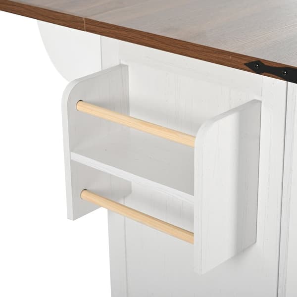 Central köksö - med utdragbar bricka - 2 dörrar och 3 lådor - Beige