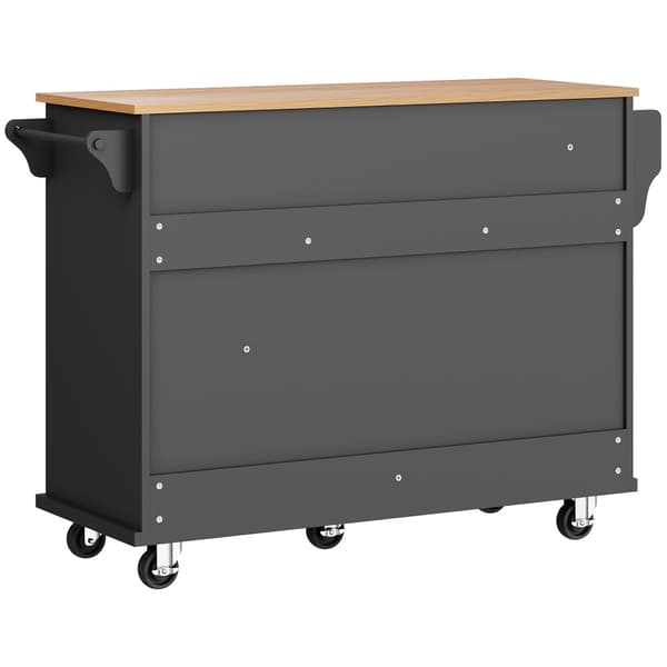 Mobil central köksenhet - 5 lådor och 5 fack - MDF - Svart