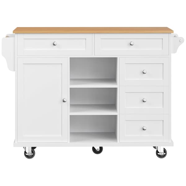 Mobil central köksenhet - 5 lådor och 5 fack - MDF - Vit
