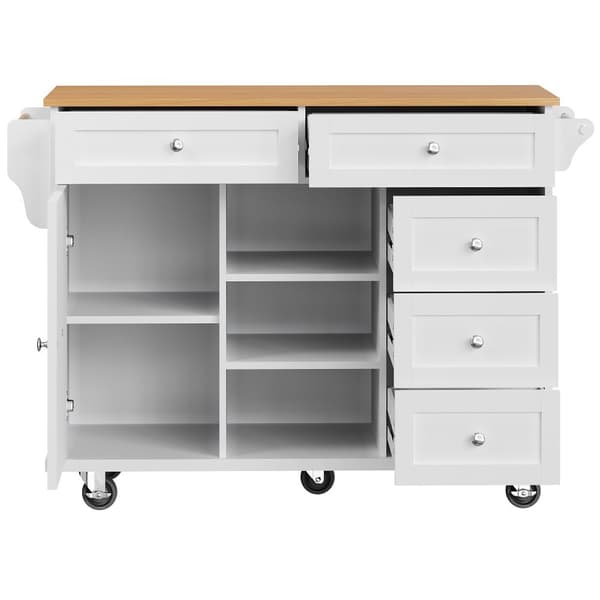 Mobil central köksenhet - 5 lådor och 5 fack - MDF - Vit