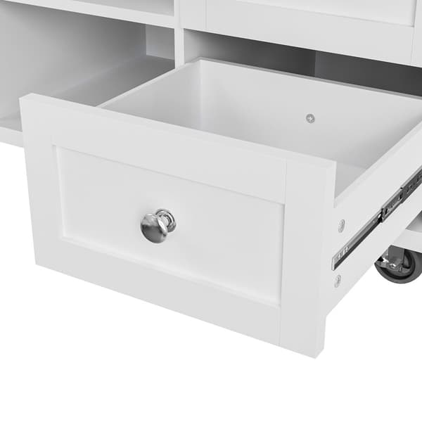 Mobil central köksenhet - 5 lådor och 5 fack - MDF - Vit