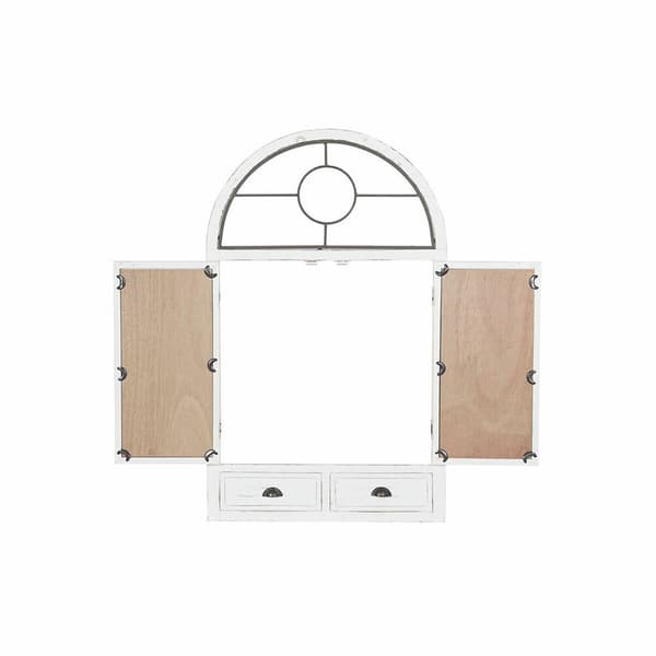 Home Decor Puiset Ikkunat Metal 56x3x92 Cm Seinä Peili Valkoinen