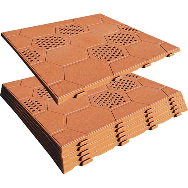 Wellhome Plast Kakelpaket För Exteriör Jord Av 6 39x39x2.5 Centimeter Brun