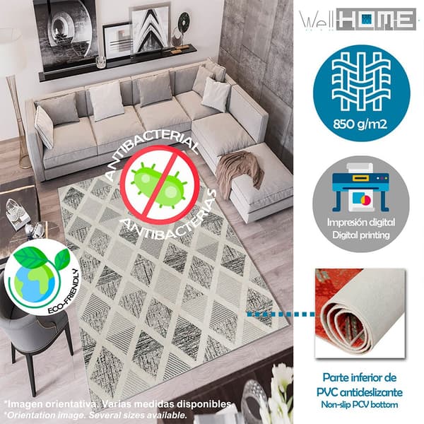 Wellhome Matta Wh0983-5 100x200 Cm Grå