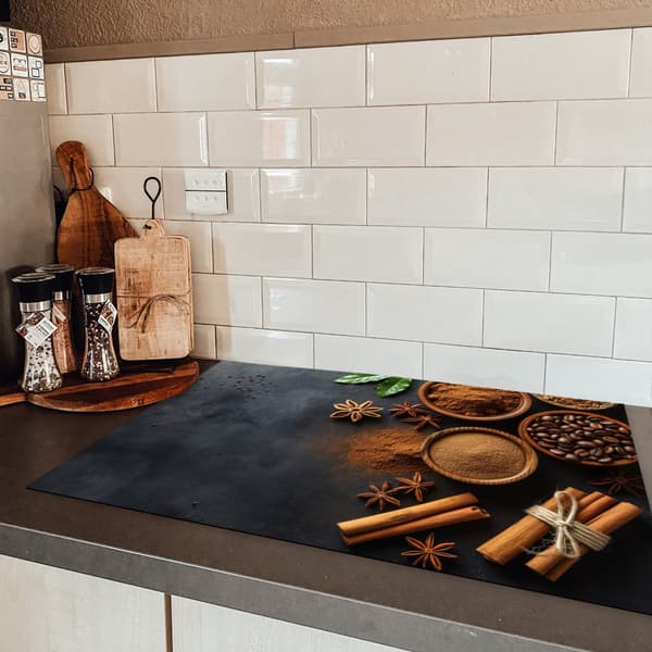 KitchenYeah Induktionsskydd - Skyddsmatta Spishäll - Induktionshäll Täckmatta - Dekoration Kökstillbehör