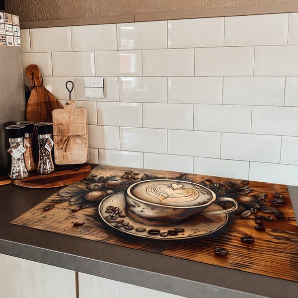 KitchenYeah Induktionsskydd - Skyddsmatta Spishäll - Induktionshäll Täckmatta - Dekoration Kökstillbehör