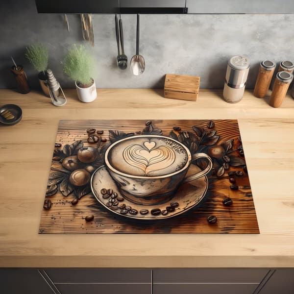 KitchenYeah Induktionsskydd - Skyddsmatta Spishäll - Induktionshäll Täckmatta - Dekoration Kökstillbehör