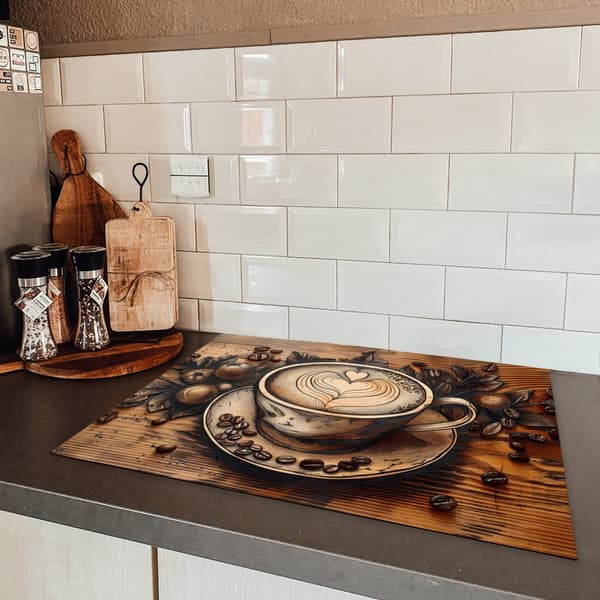 KitchenYeah Induktionsskydd - Skyddsmatta Spishäll - Induktionshäll Täckmatta - Dekoration Kökstillbehör
