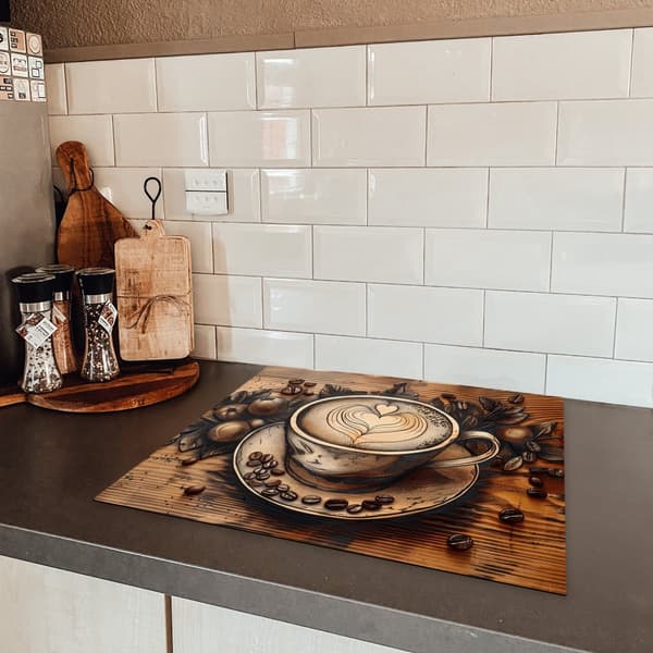 KitchenYeah Induktionsskydd - Skyddsmatta Spishäll - Induktionshäll Täckmatta - Dekoration Kökstillbehör