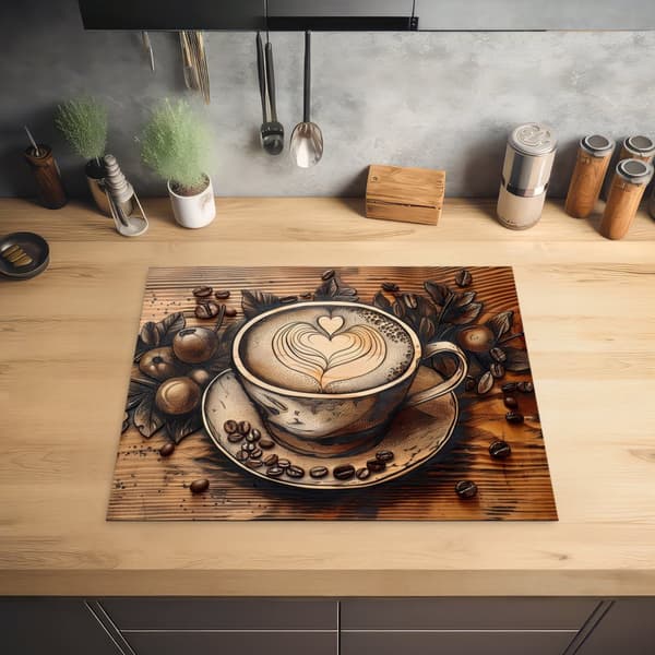 KitchenYeah Induktionsskydd - Skyddsmatta Spishäll - Induktionshäll Täckmatta - Dekoration Kökstillbehör
