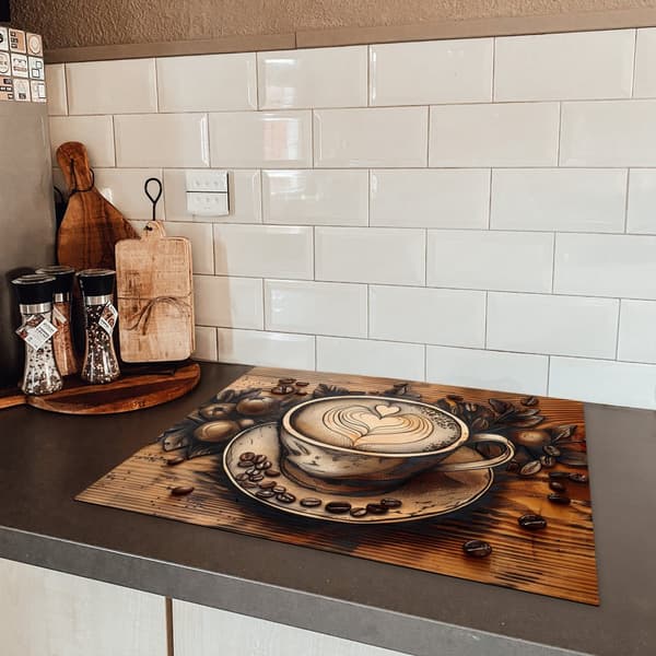 KitchenYeah Induktionsskydd - Skyddsmatta Spishäll - Induktionshäll Täckmatta - Dekoration Kökstillbehör