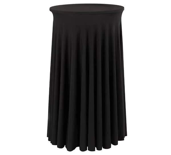 DUKSÖVERDRAG MED SOCKEL, VENTILER för COCKTAILBAR-BORD 80 cm SVART