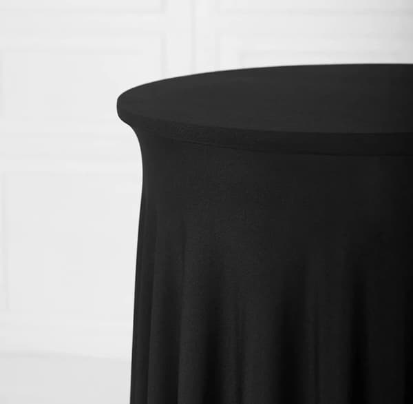 DUKSÖVERDRAG MED SOCKEL, VENTILER för COCKTAILBAR-BORD 80 cm SVART