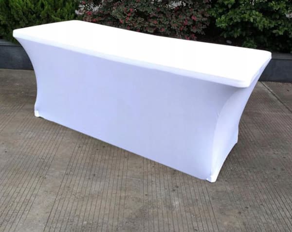 KLÄDDE till cateringbord 180x76 cm HEL utan rosett VIT