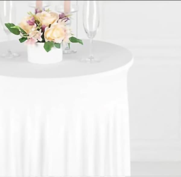 DUKSÖVERDRAG MED SOCKEL, VENTILER för COCKTAILBAR-BORD 80 cm VIT
