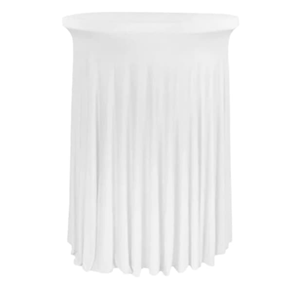 DUKSÖVERDRAG MED SOCKEL, VENTILER för COCKTAILBAR-BORD 80 cm VIT