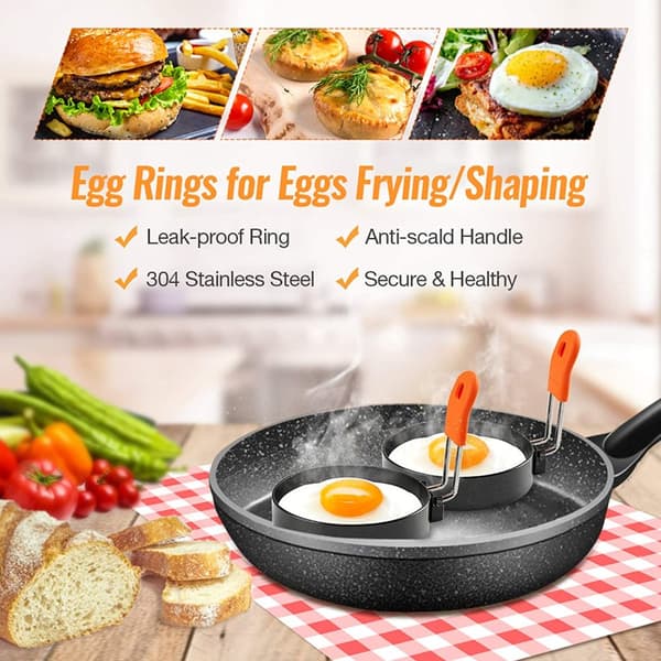 INF Ægge-ring & Omelet form 4-pak Rustfrit stål / Silikone
