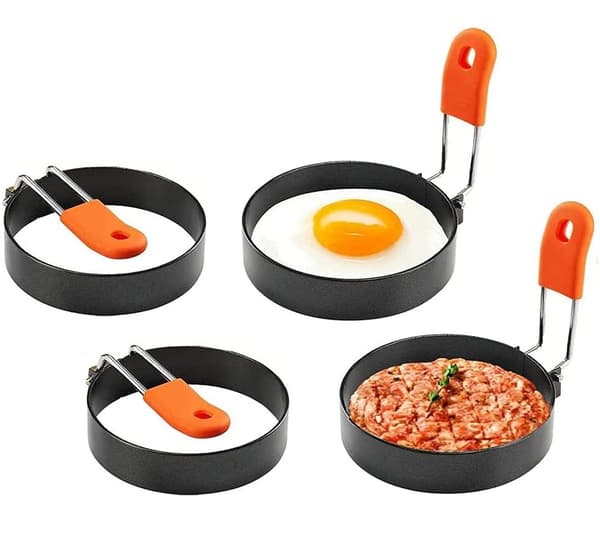 Omelettformer 4-pakning i rustfritt stål / silikon