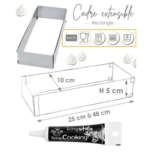 Rectangle Stretch Frame + Black Icing Pen