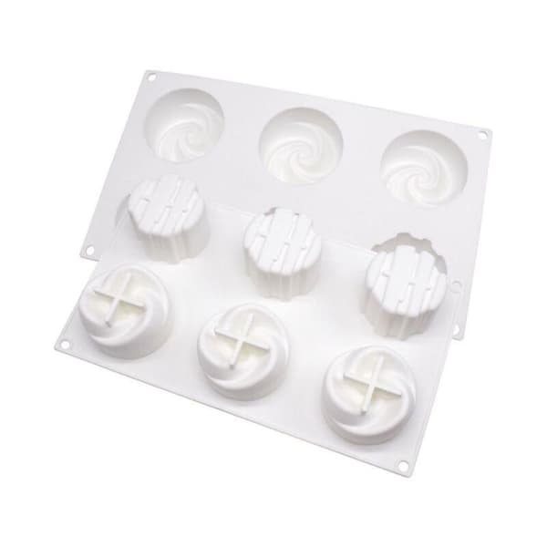 Silikonform Portionsbakelse Mousse Spiral Geometriska Linjer