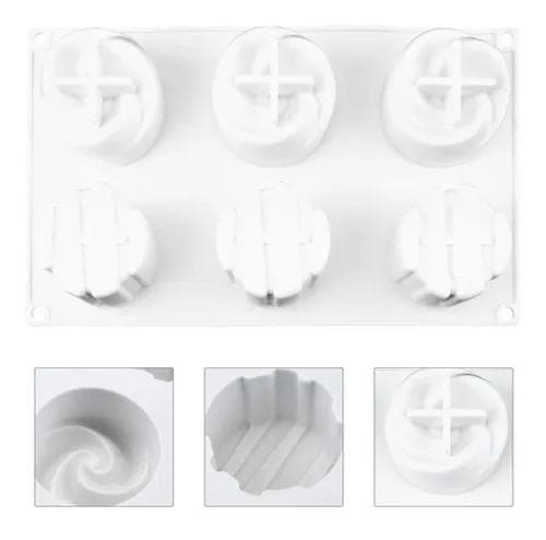 Silikonform Portionsbakelse Mousse Spiral Geometriska Linjer