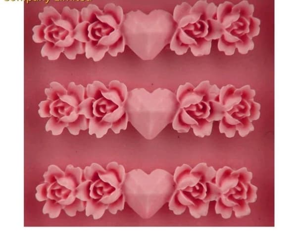 Silikonform Ros Rosor Blomma Pressform Kant Gjutform
