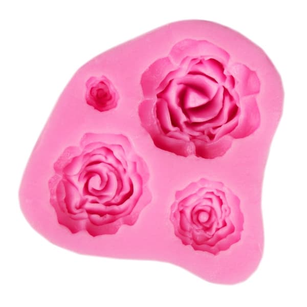 Rosor 4st Blommor Silikonform Gjutform - BakeCake