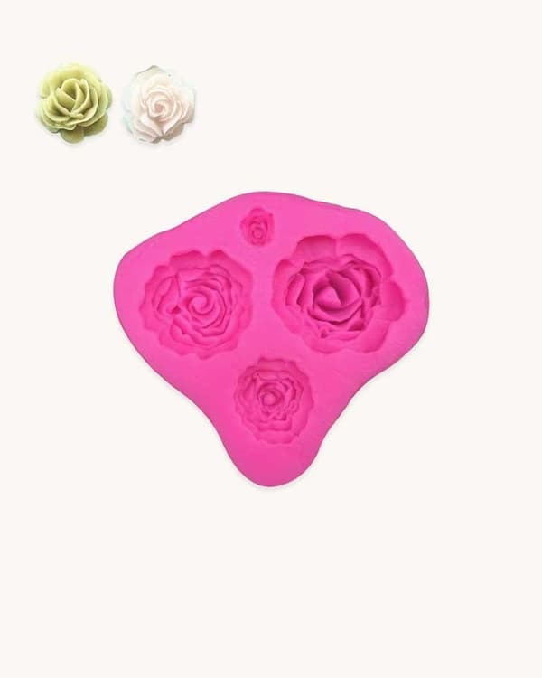 Rosor 4st Blommor Silikonform Gjutform - BakeCake