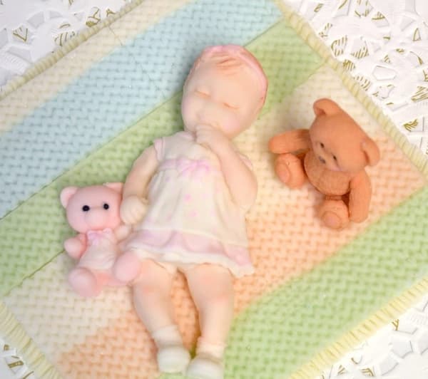 Baby Girl Bebis Flicka Nalle Silikonform Babyshower Dop