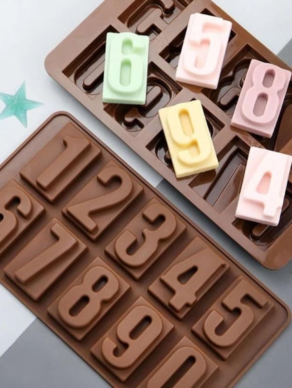 Stora Siffror 1-9 SIlikonform Chokladform Pralinform Choklad Gjutform Bakform