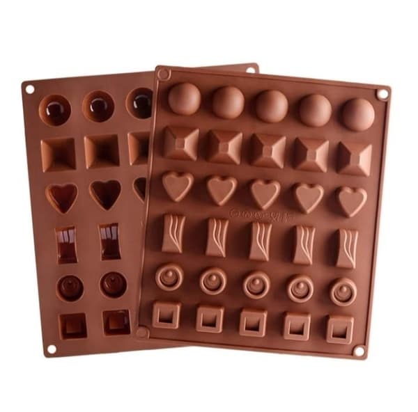 6 Olika Praliner Pralinform Halvcirklar Hjärta SIlikonform Chokladform
